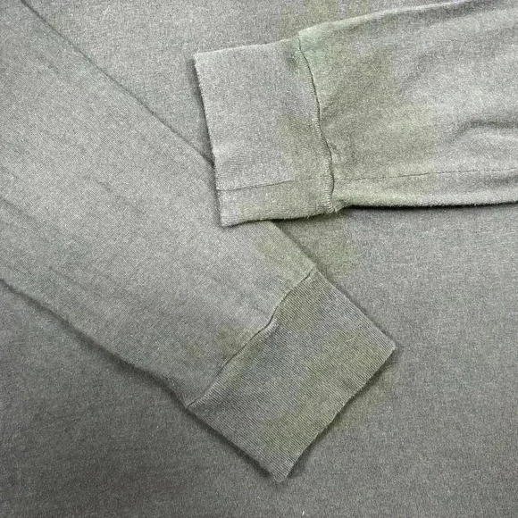 ABERCROMBIE Soft A&F Long Sleeve Shirt Black High Side Slit Crew Top Women Small - Picture 4 of 6